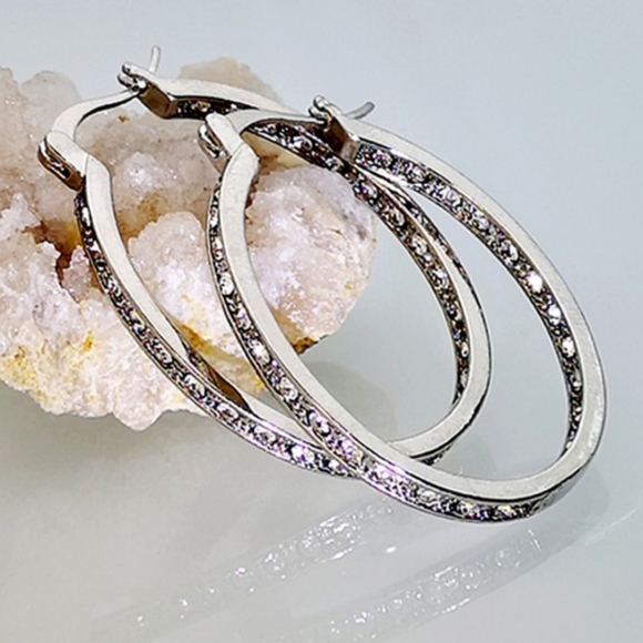 unknown Jewelry - NWOT Diamond Sparkle Hoops